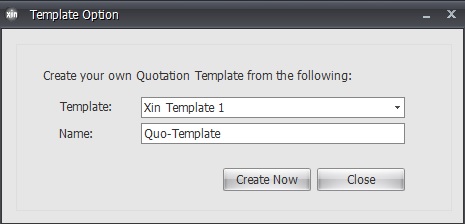 Enter a name for Quotation template