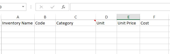 Inventory Template