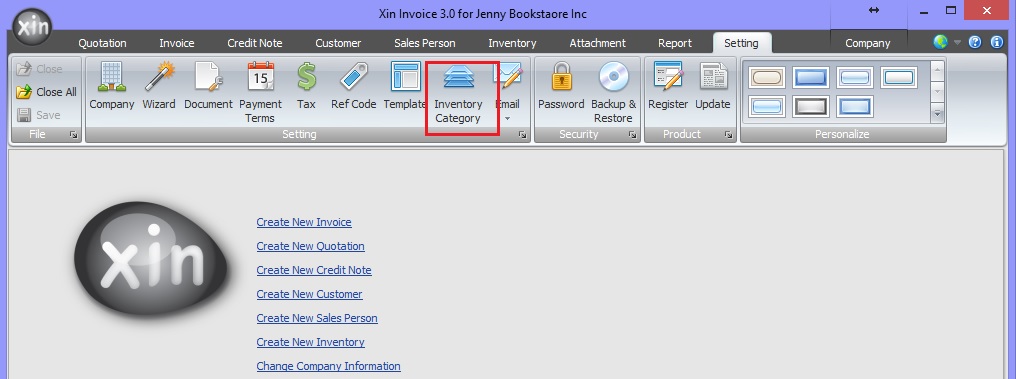 Define Inventory Category