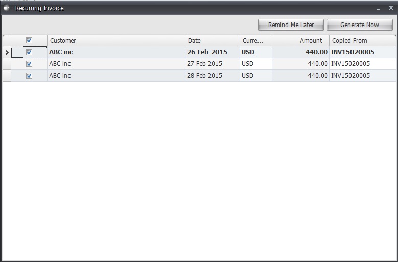 Recurring Invoice Generated