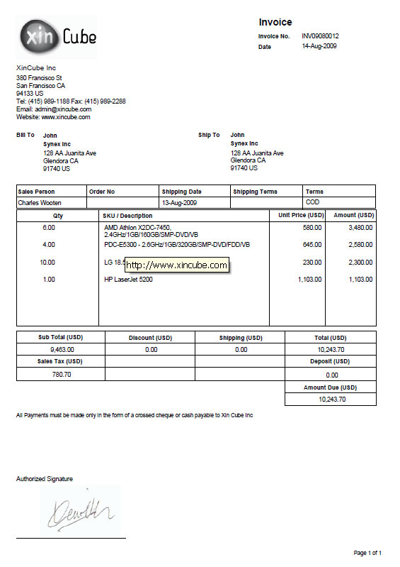 invoice template